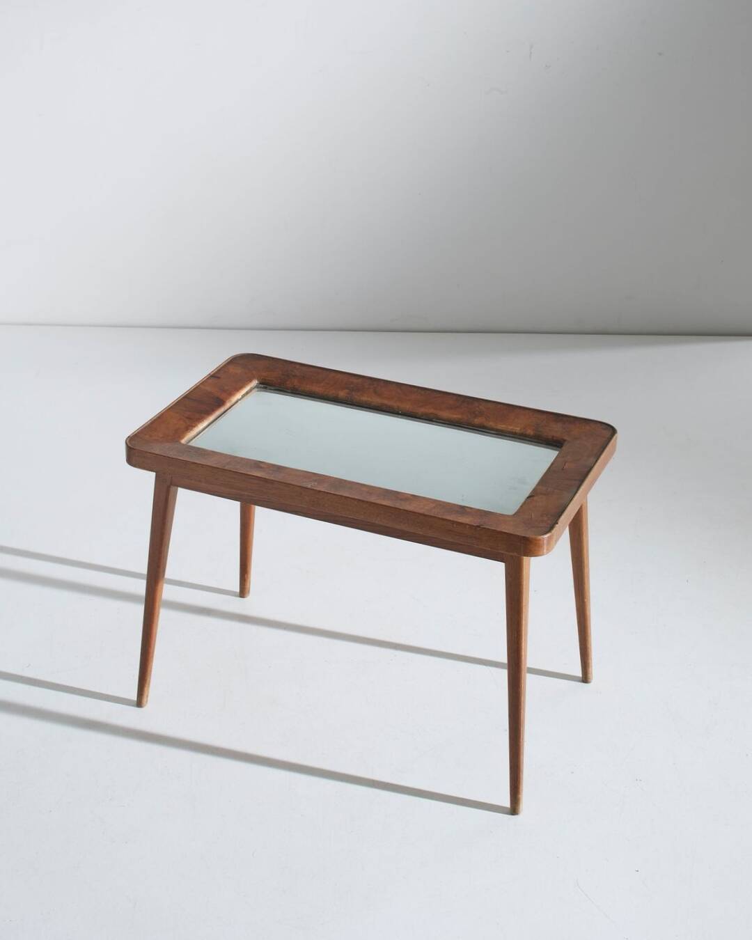 Gio Ponti side table, wood and mirror
