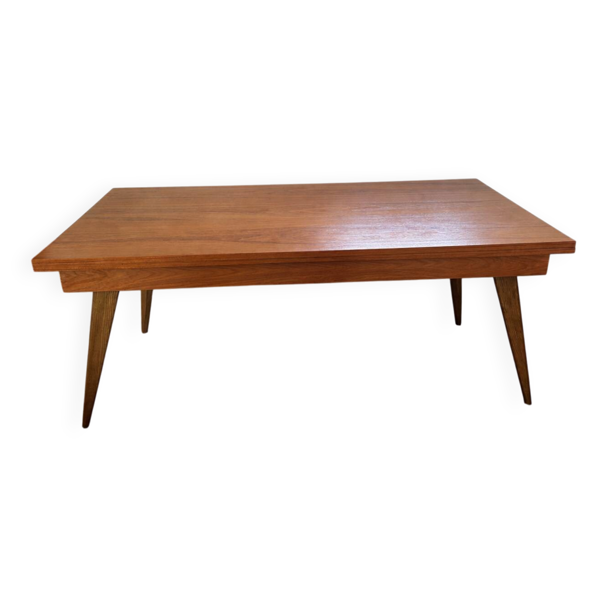 Vintage table with tapered legs.