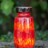 West Germany 242/22 ceramic vase, decorative vase, flower pot, fat lava, red vase, collection,