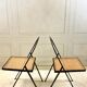 Paire de chaises Giorgio Cattelan – métal noir et cannage