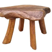 Mid-century hand-carved oak stool with natural edge – 1950s