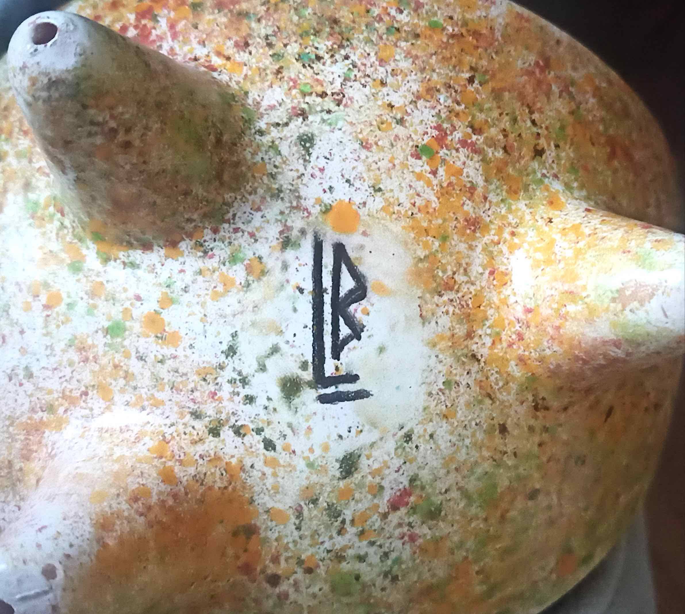 Empty ceramic pocket signed LB for Bernard Lecuyer fish shape 1960s