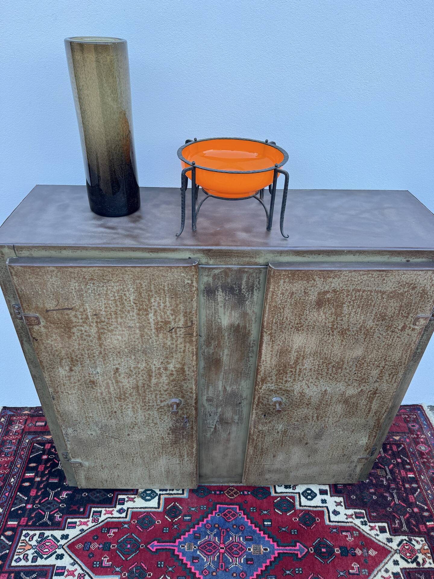 Meuble d’atelier style industriel fer patiné années 50