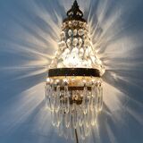 Wall lamp glass, brass, 50s