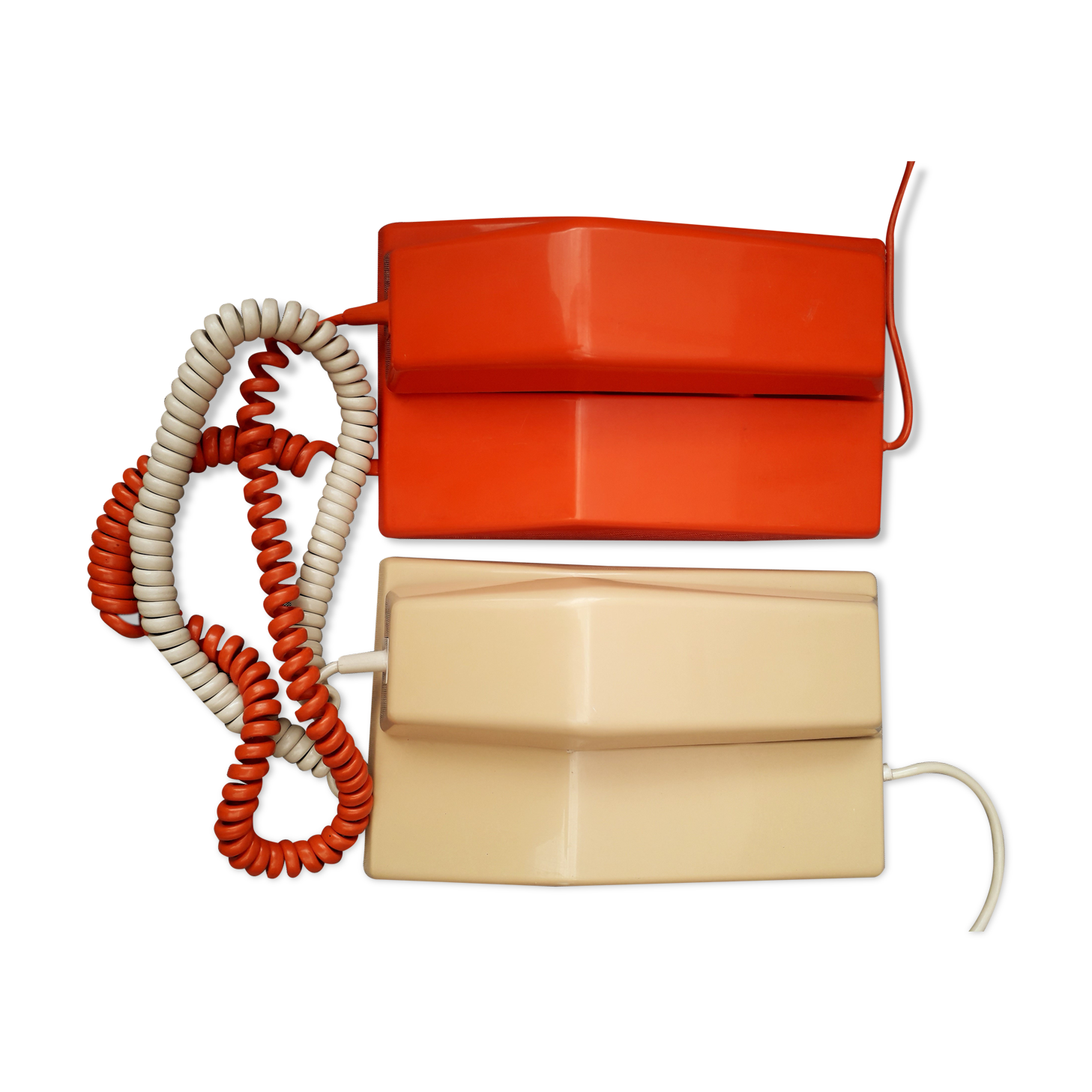 Contempra orange and ivory vintage phones
