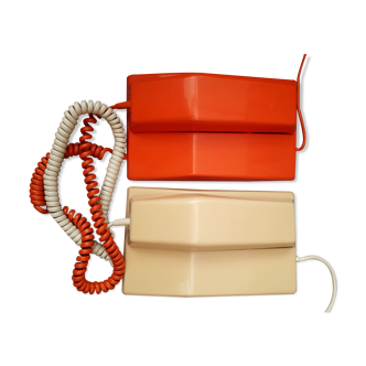 Contempra orange and ivory vintage phones