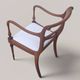 Directoire style armchair in solid wood – Openwork back/rest and sabre legs