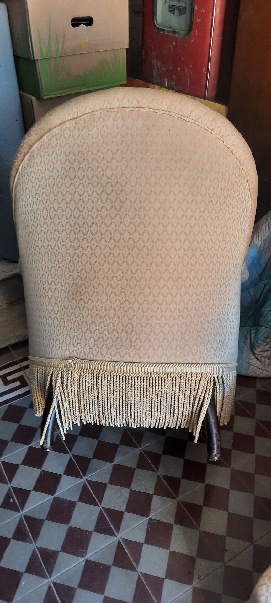 Méridienne et fauteuils crapaud