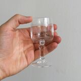 6 liqueur glasses in chiseled crystal with floral motifs Matignon model.