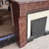 Wooden fireplace mantel imitating marble