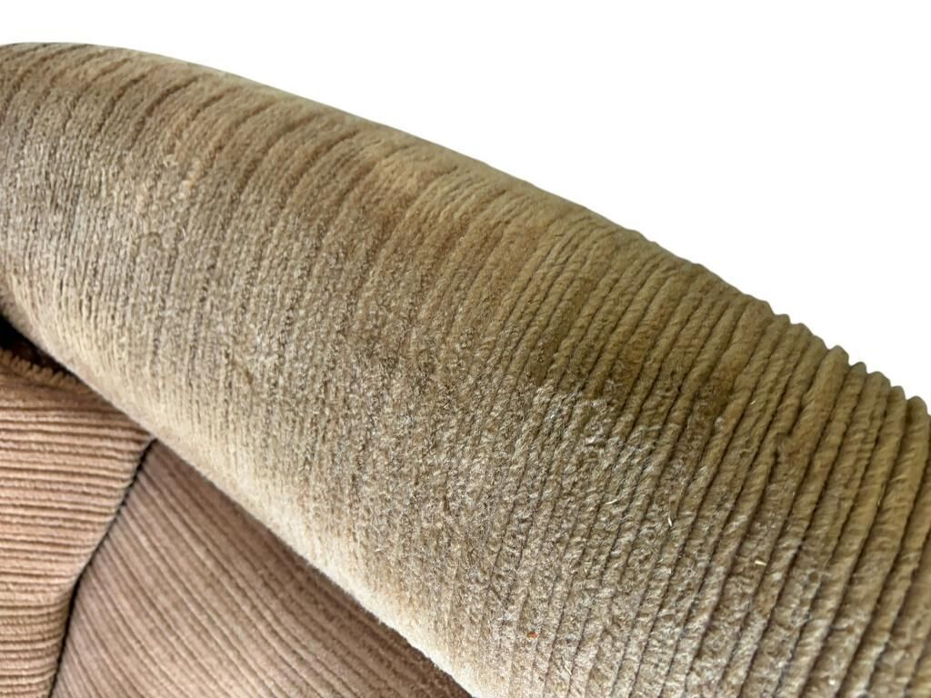 Set of 2 vintage ribbed brown armchairs