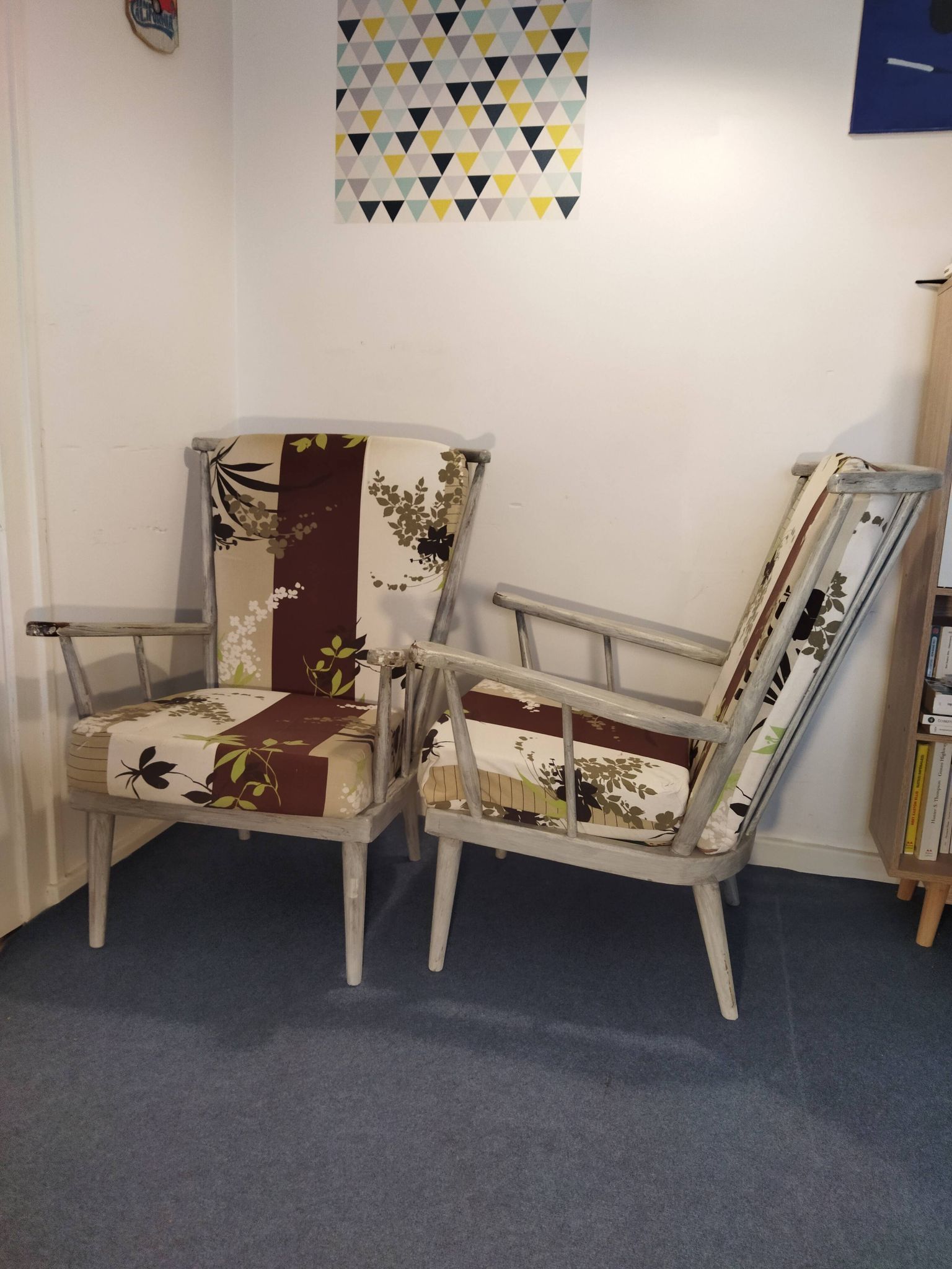 Pair of Baumann fan armchairs