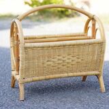 Bamboo rattan magazine holder