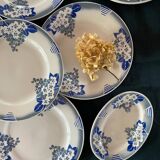 Lot 6 flat plates, 1 dish, 1 Ceranord Saint Amand Vintage 1950s dish