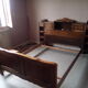 Louis XV style bed / regency in solid wood stained with cozy headboard.