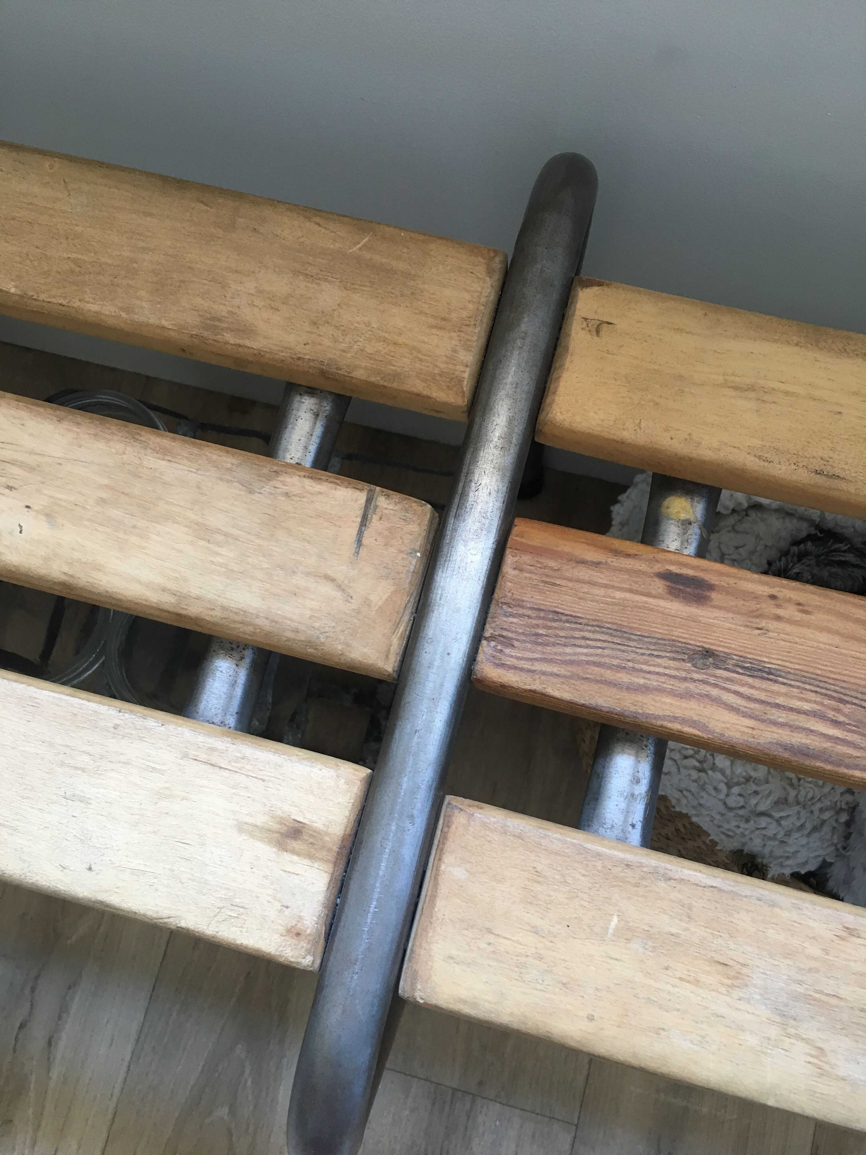 Banc ancien d'école bois & métal
