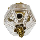 Lantern conical gilded beveled faceted glass old white XIXth