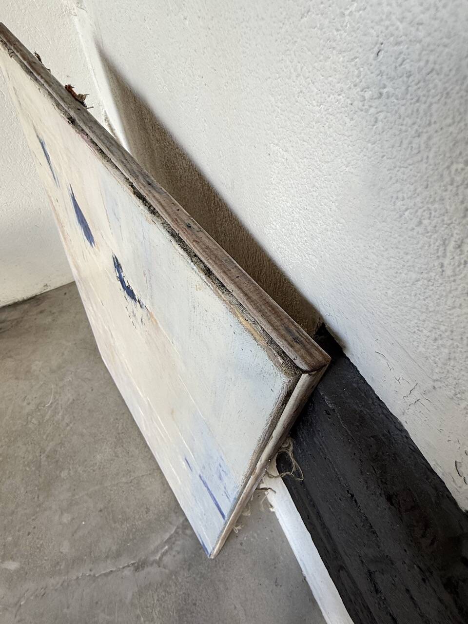 Toile abstraite blanche, peinture à l’huile XXème