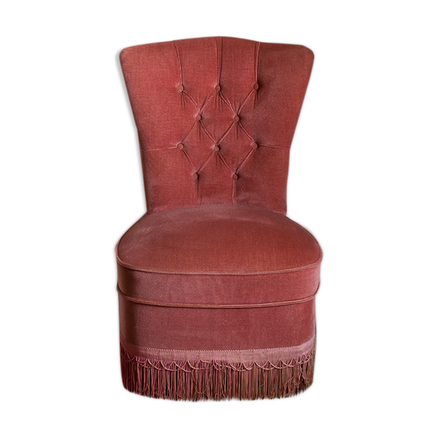Old pink toad chair