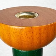 Postmodern yellow, green, red wooden chandelier Monokel by Ikea, 1980s.