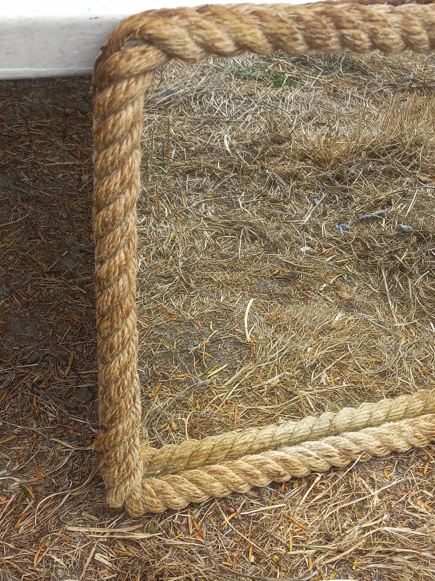 Set of 2 Audoux and Minet mirrors with rope from the 1950s.