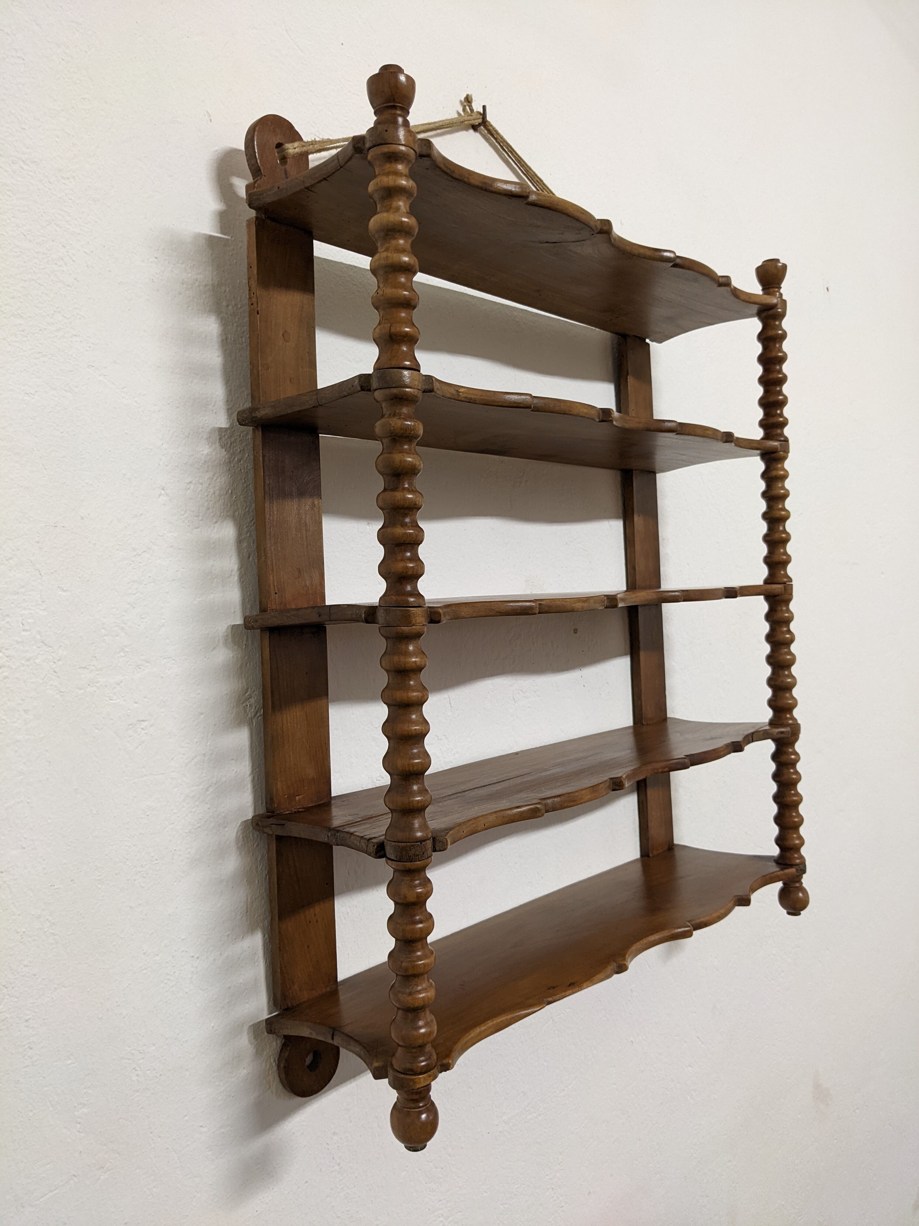 Wooden wall shelf turned late nineteenth century