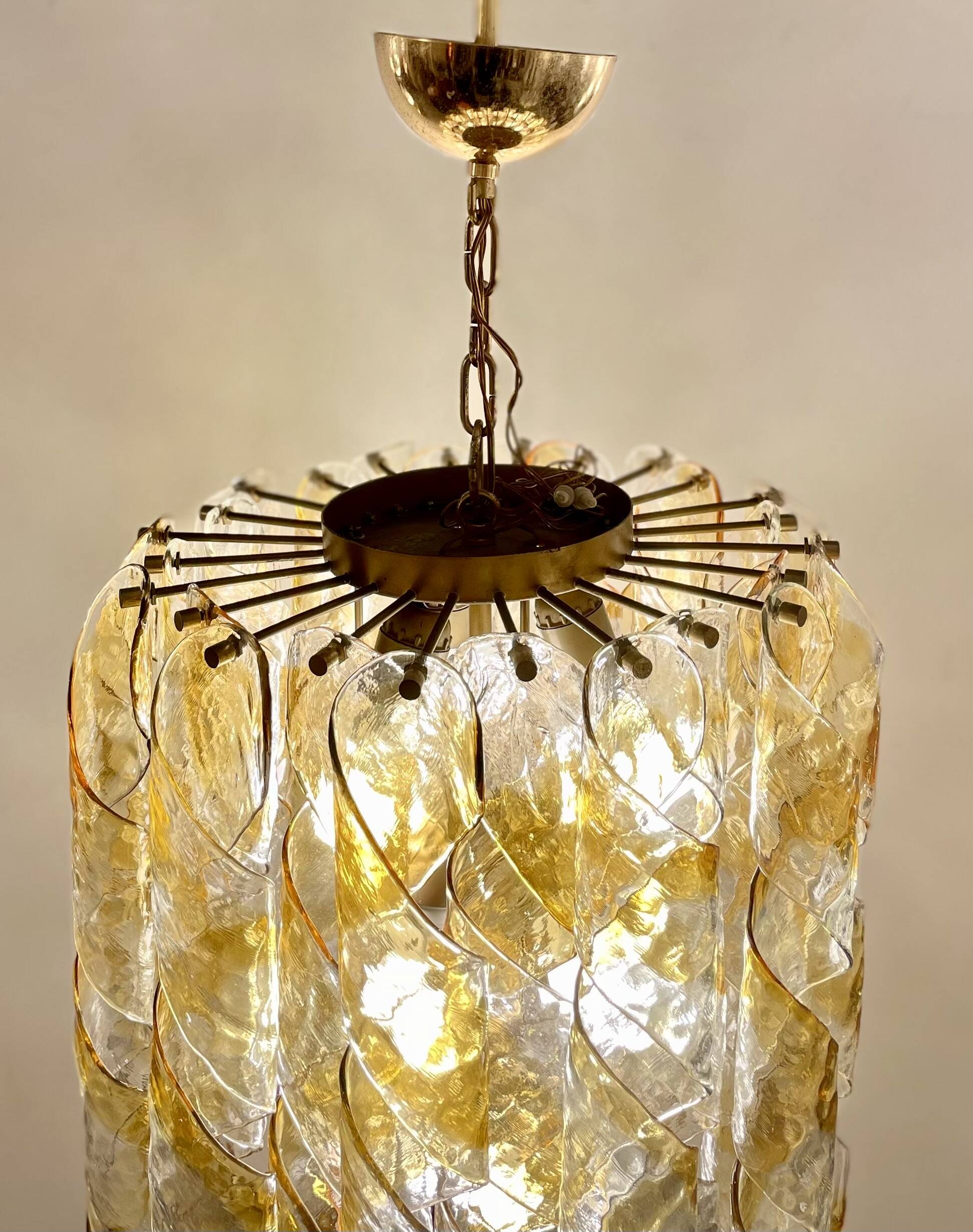 Torciglioni, Hanging Light by Mazzega, 1970s