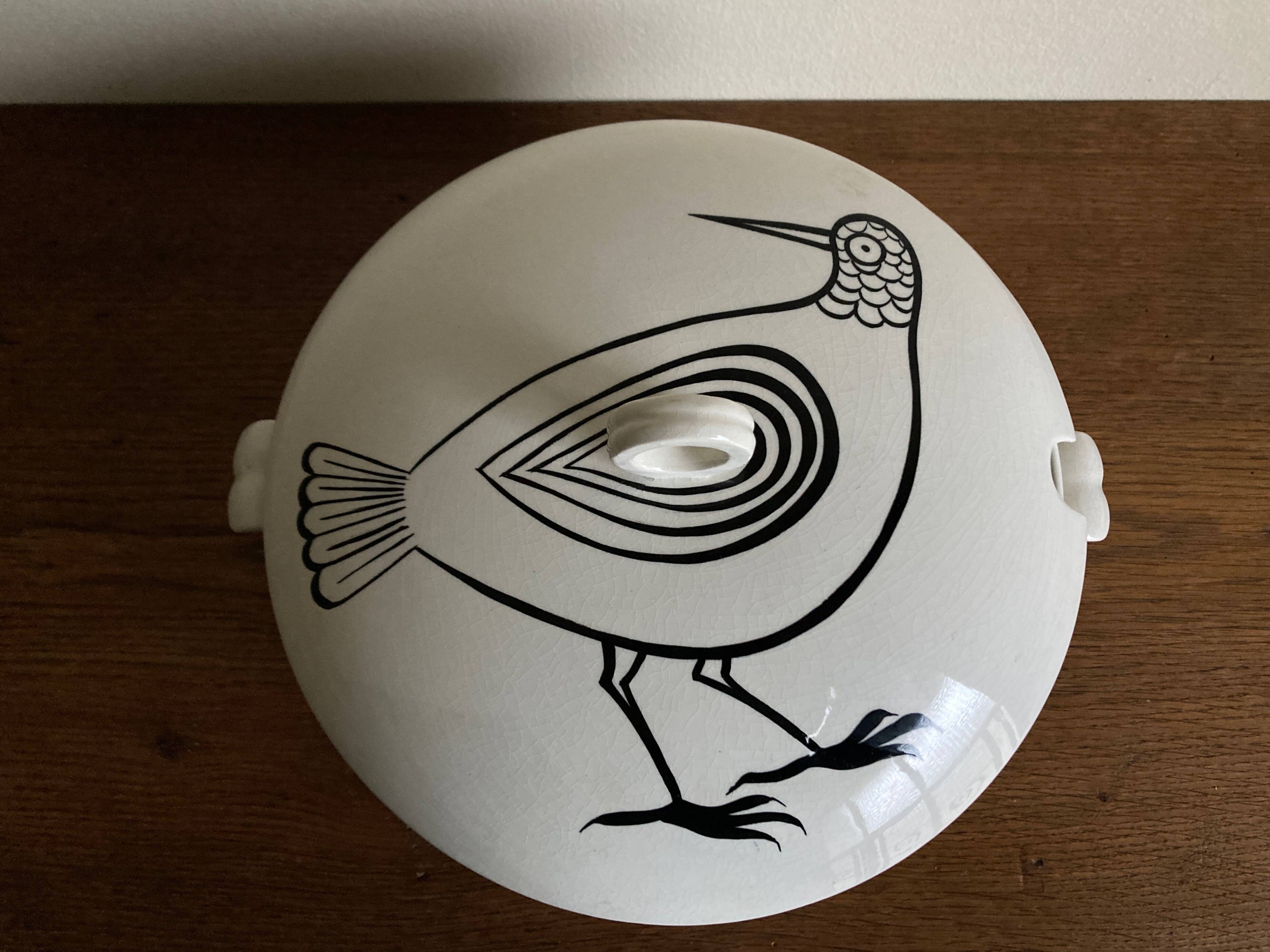 Robert Picault bird soup tureen by Robert Picault 1970