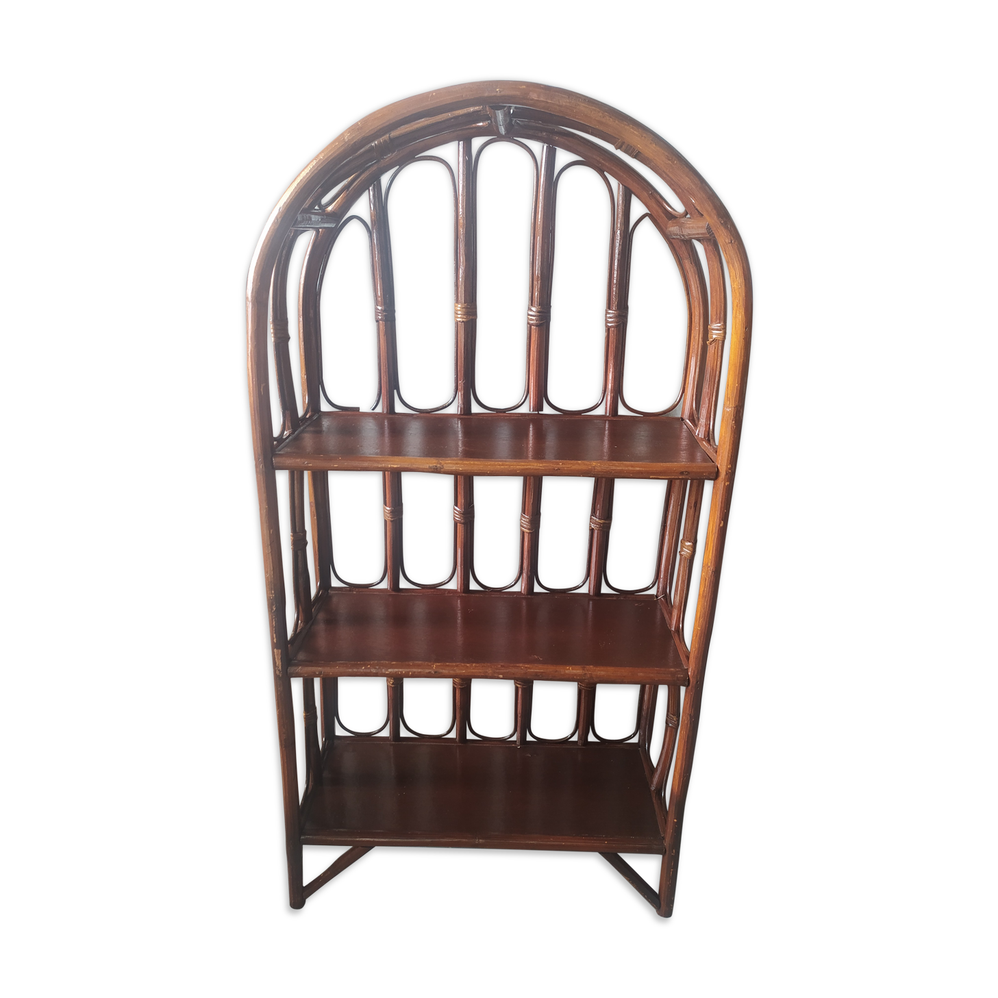 Étagère rotin vintage