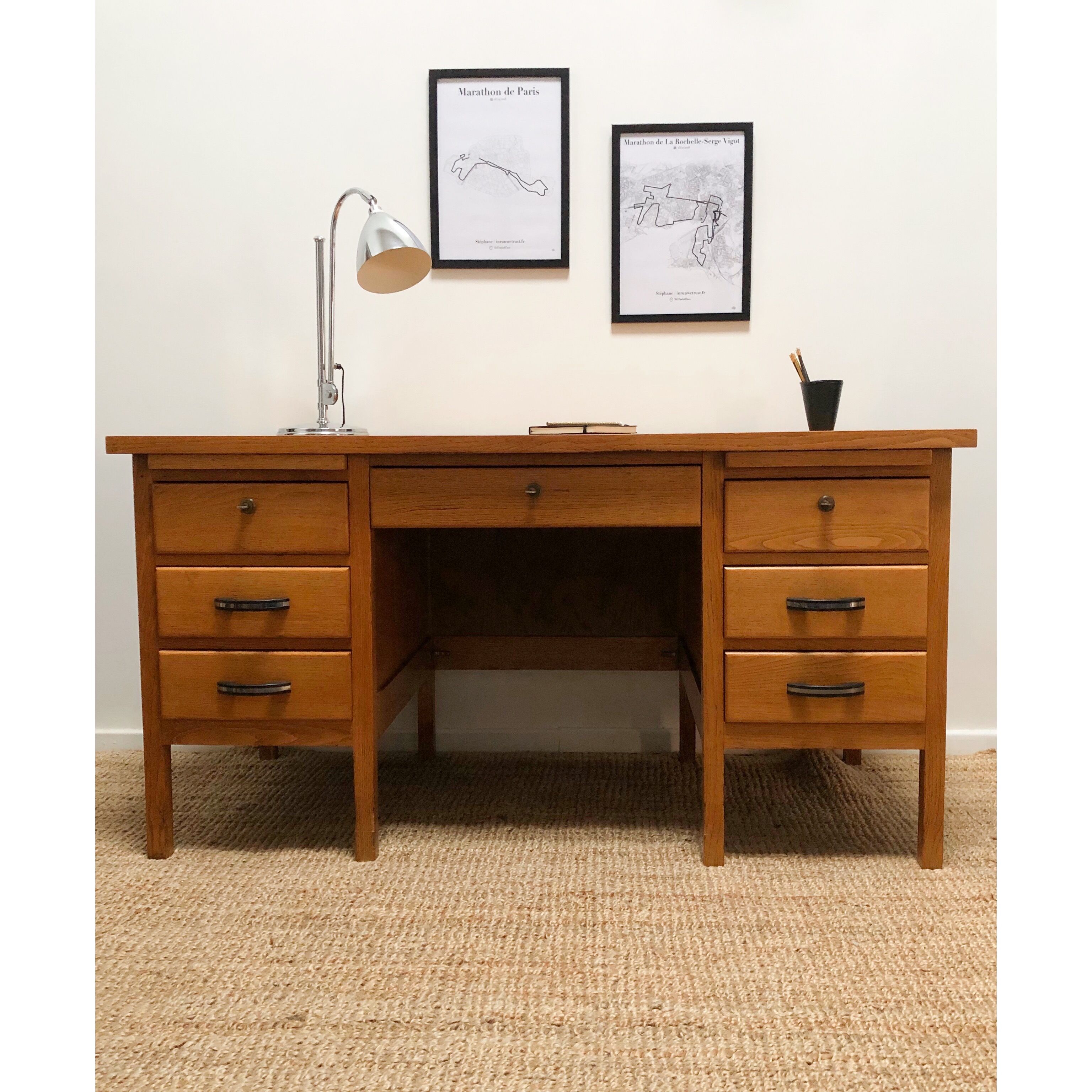 Oak desk from the 1950s