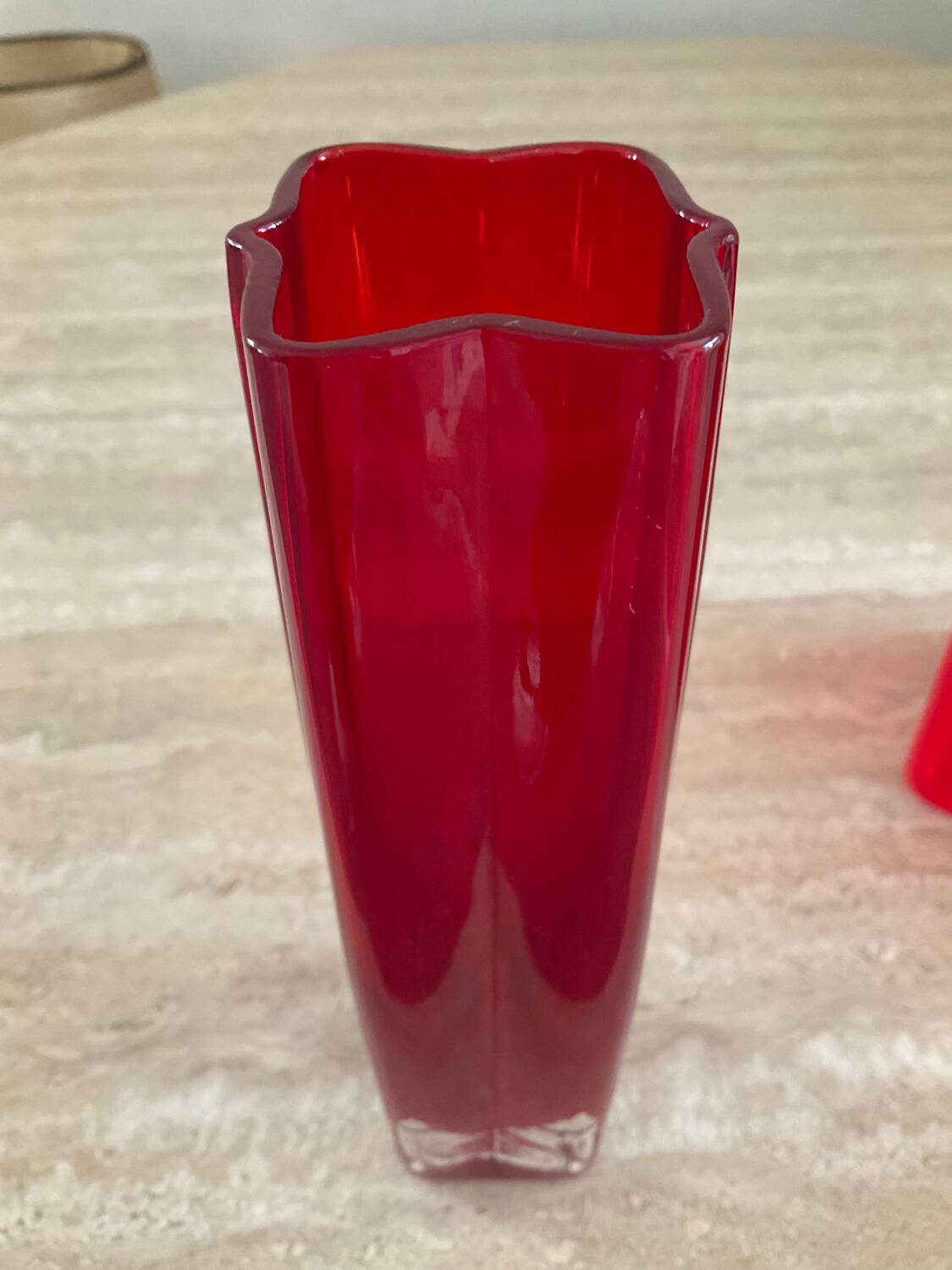 Duo of vintage glass paste vases