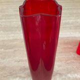 Duo of vintage glass paste vases