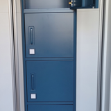 Storage cabinet for bedroom or desk in blue steel (IDASEN IKEA range 2021)
