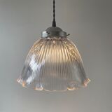 Holophane glass suspension 25,5 cm vintage