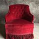 Red velvet toad armchair