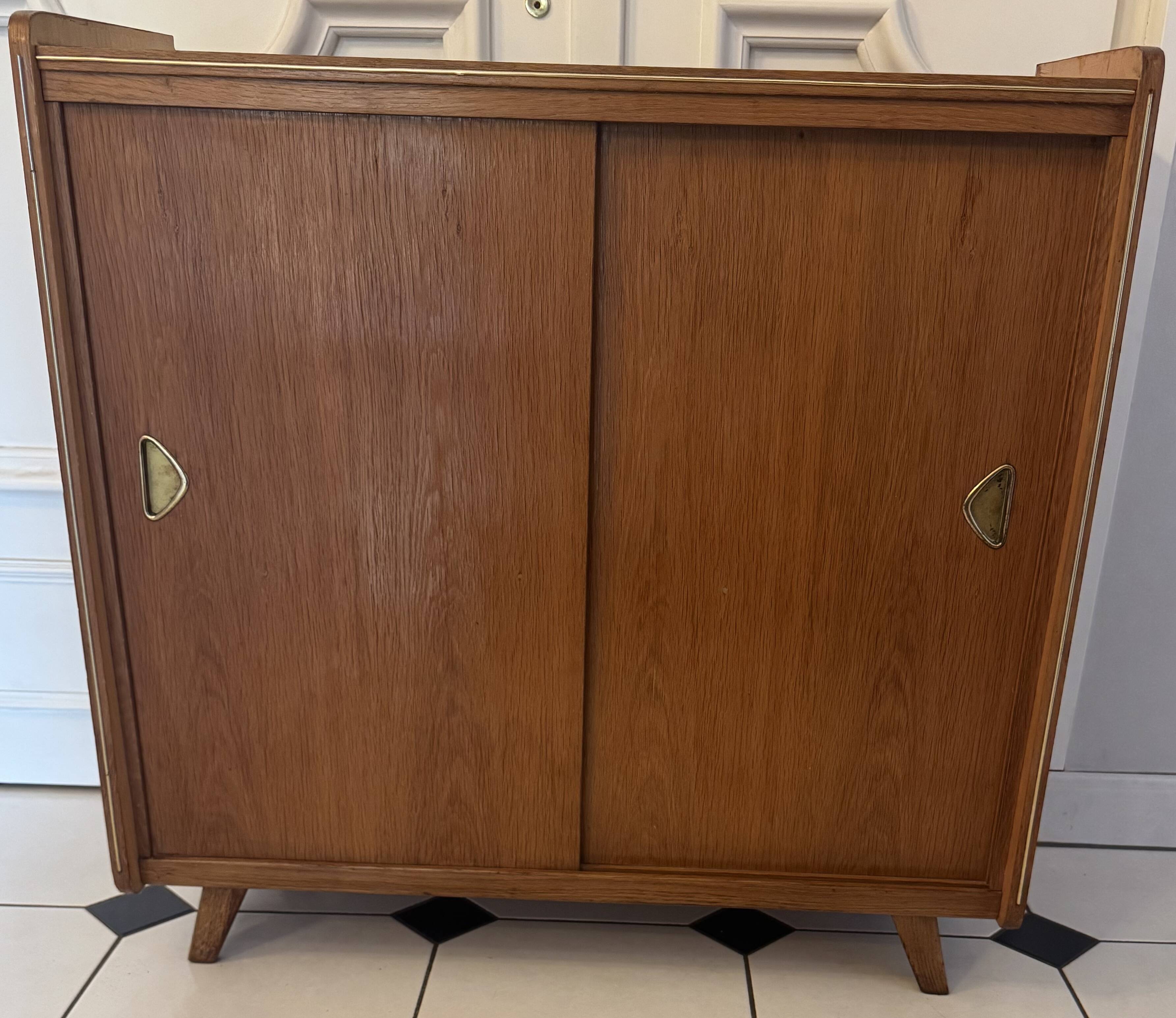 Vintage shoe cabinet with tapered legs