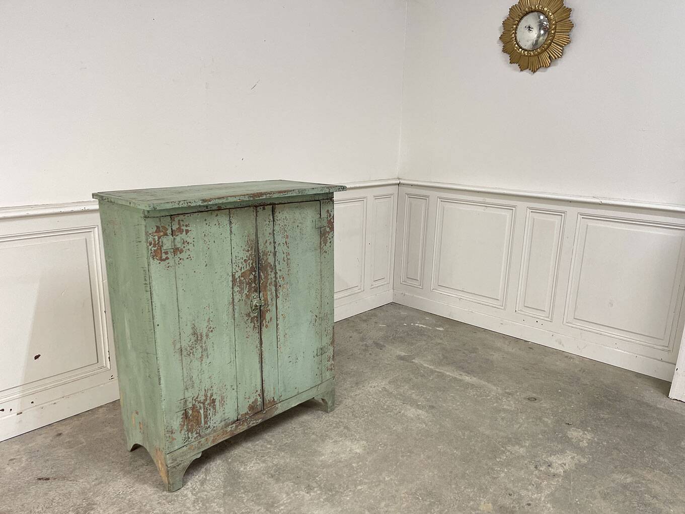 Parisian buffet 1900 greenish-blue patina