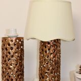 Paire de lampes de table brutalistes