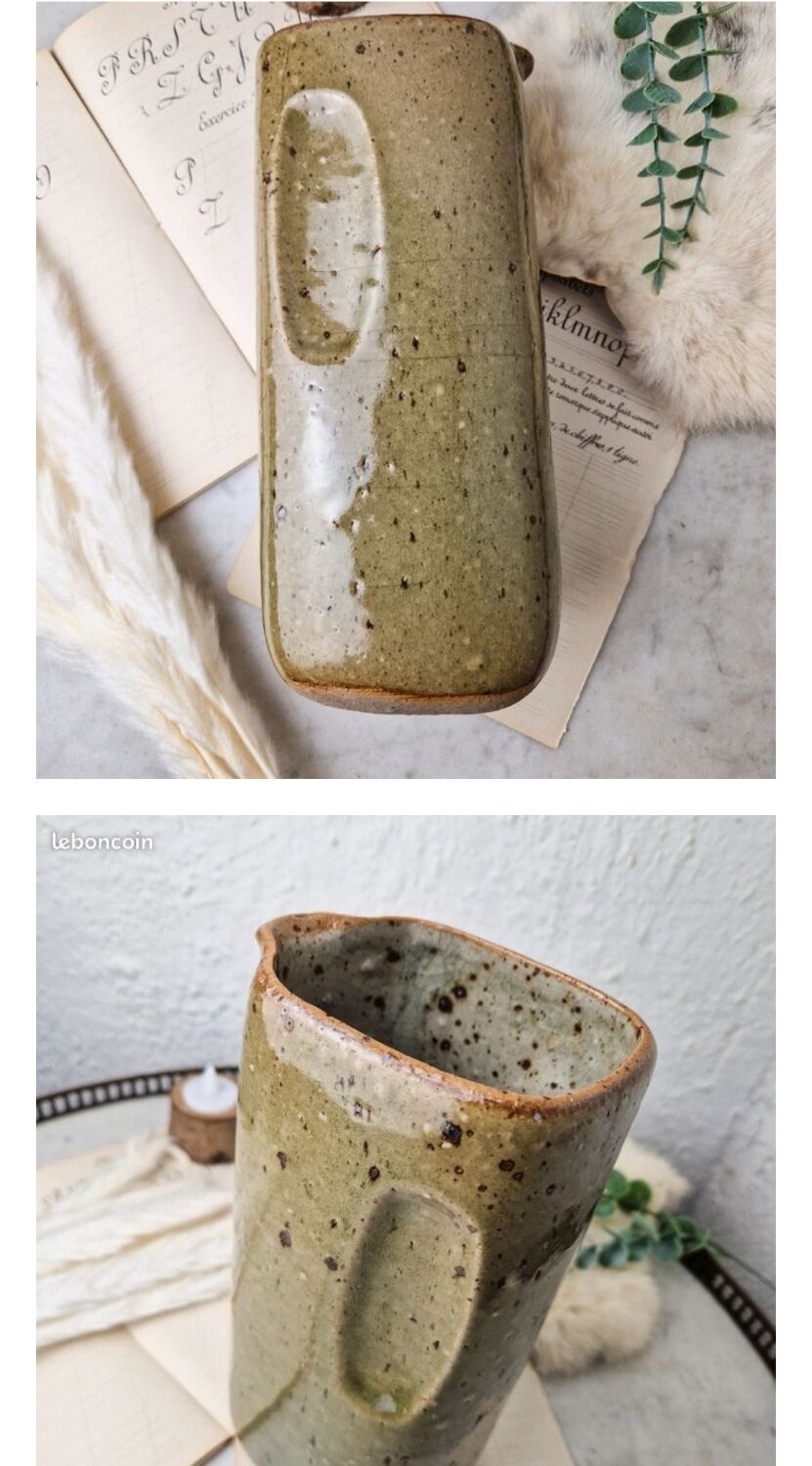 Rectangular-shaped sandstone pitcher, 70s