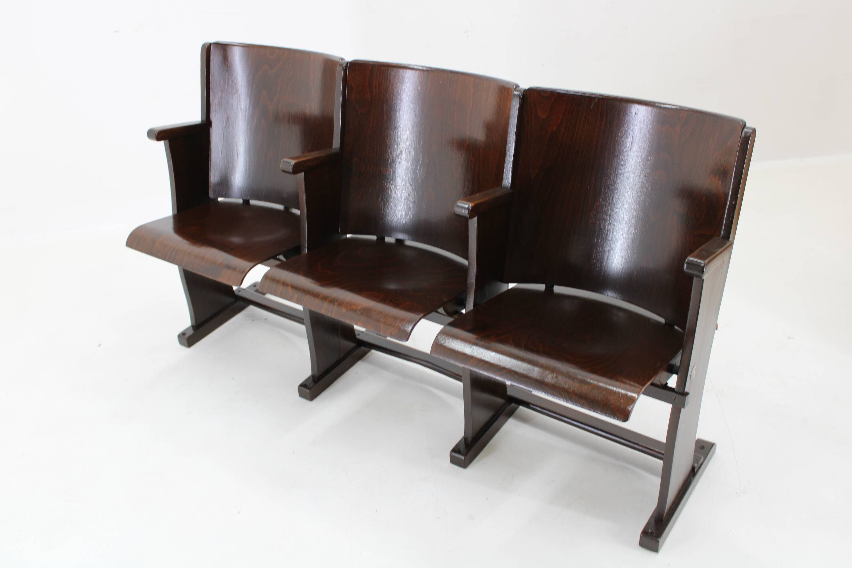 1970s 3-Seater Cinema Bench by TON, Czechoslovakia
