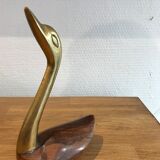 Duck in brass and wood