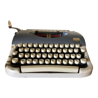 Machine à écrire Japy Script bleu et gris