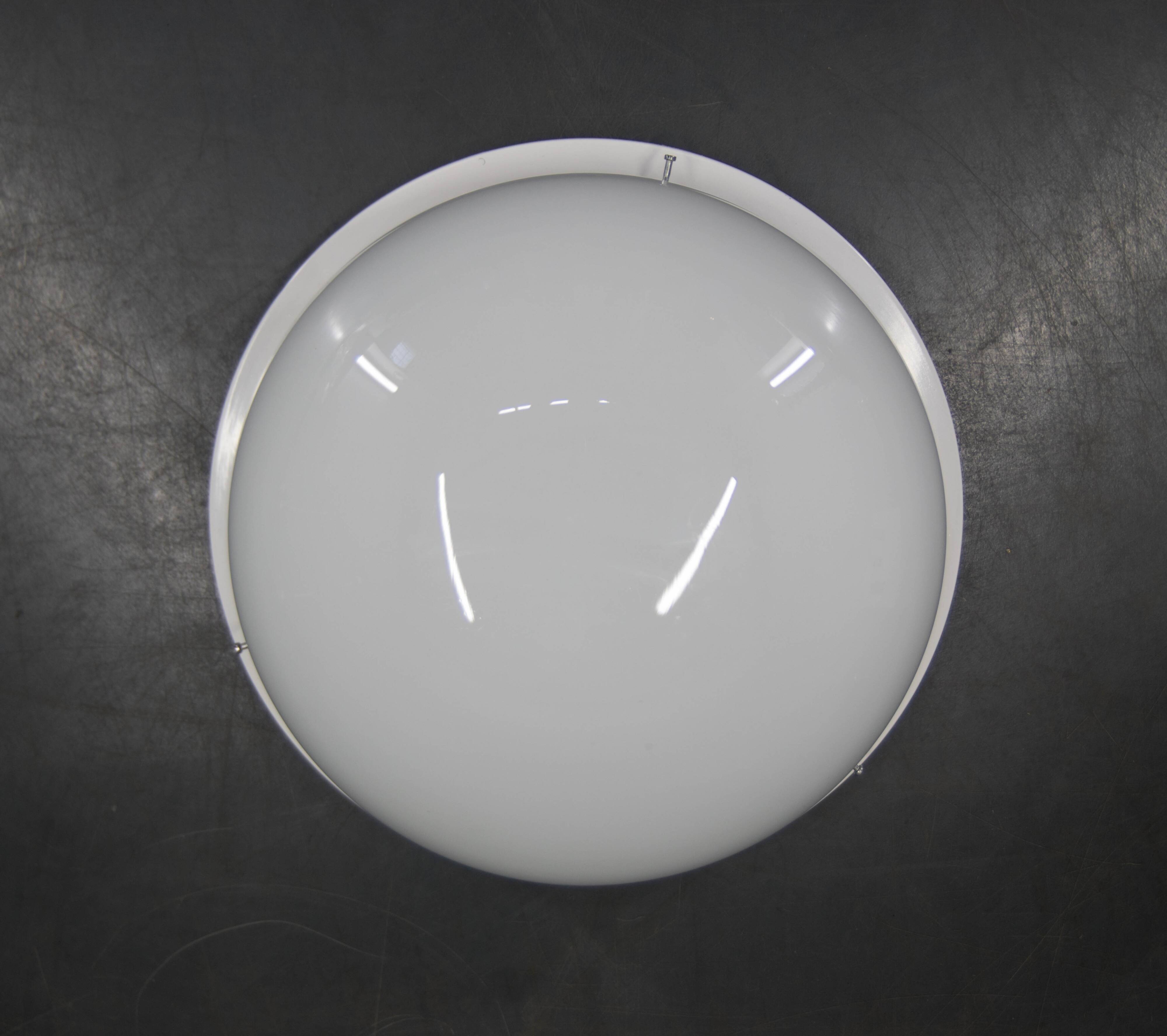 Big Bauhaus Chrome Flushmount or Wall Light, 1940s