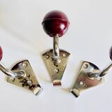 Chrome and bakelite coat hooks from the 70s