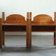 Pair of vintage chunky solid pine bedside tables, Denmark, 1970s