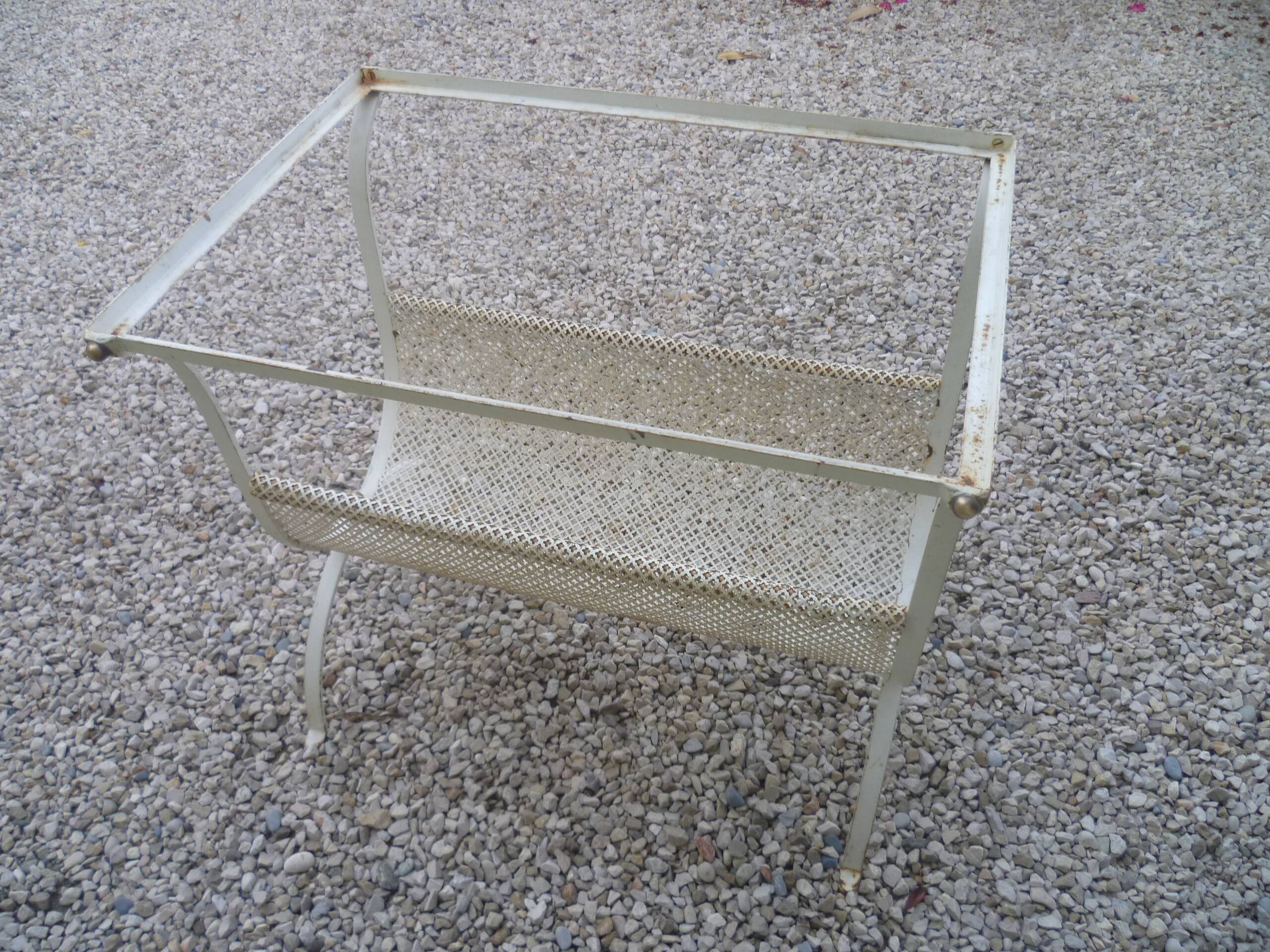 Mategot style painted metal 60s side table/sofa/magazines