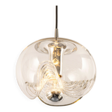 1 of 6 Large transparent glass pendant by Peill & Putzler, Germany, 1970s