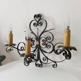 Antique wrought iron wall light from the 50s