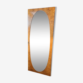Vintage mirror giant light wood oval mirror 1920