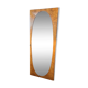 Miroir vintage géant bois clair miroir ovale 1920
